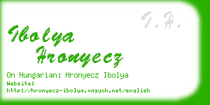 ibolya hronyecz business card